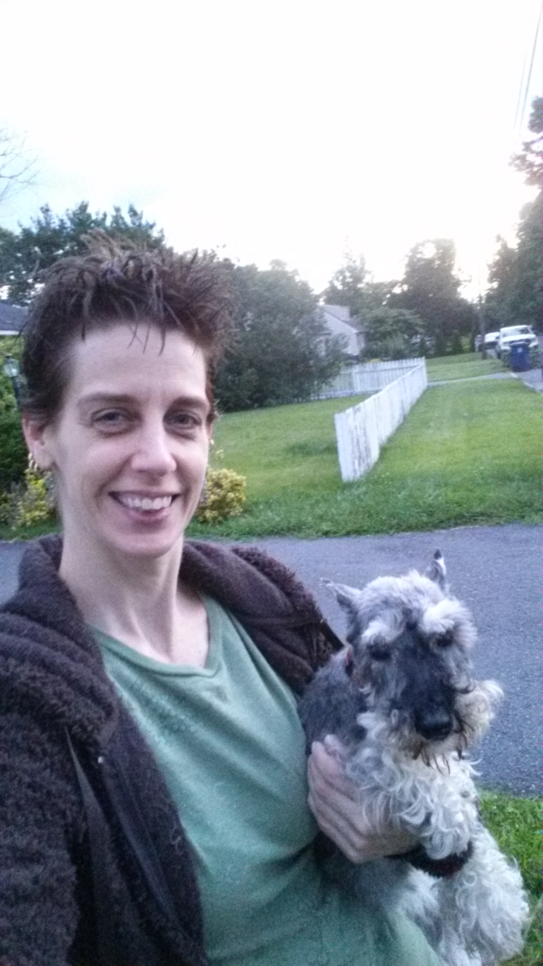 Me and one of my Schnauzers.